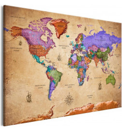 Decorative Pinboard - Colourful Travels (1 Part) Wide