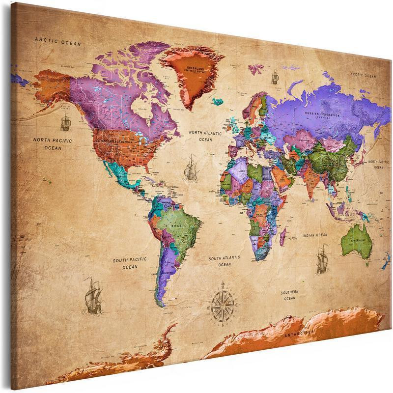 76,00 € Decorative Pinboard - Colourful Travels (1 Part) Wide