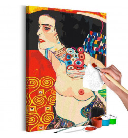 DIY maalaus naisen kanssa topless cm