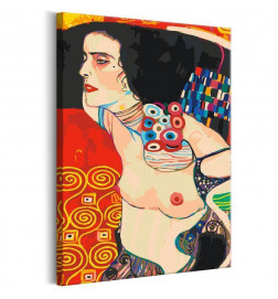 DIY schilderij met een vrouw in topless cm. 40x60