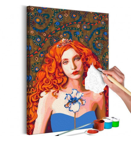 DIY poslikava z rdečelaso princeso cm. 40x60