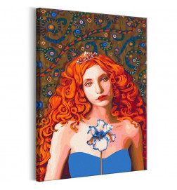 DIY glezniecība ar sarkano apkarīgo princesi cm. 40x60