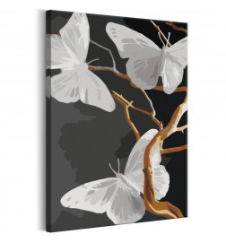 DIY panel met witte vlinders cm 40x60