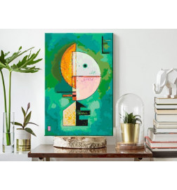 Žalia ir spalvota abstrakti „pasidaryk pats“ tapyba cm. 40x60