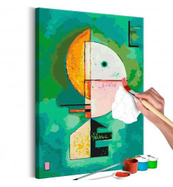 Žalia ir spalvota abstrakti „pasidaryk pats“ tapyba cm. 40x60