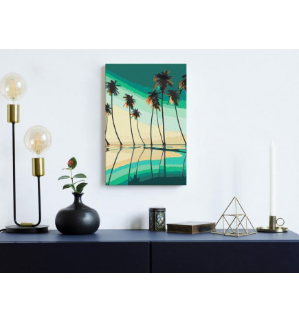 Tableau à peindre par soi-même - Turquoise Palm Trees