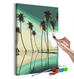 Quadro pintado por você - Turquoise Palm Trees