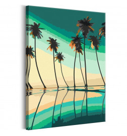 Cuadro para colorear - Turquoise Palm Trees
