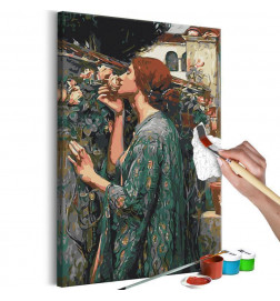 DIY glezna ar meiteni smaržojot ziedus cm. 40x60
