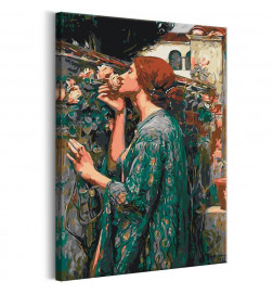 DIY glezna ar meiteni smaržojot ziedus cm. 40x60