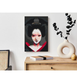 DIY canvas painting - Black Geisha