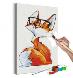 DIY canvas painting - Eyeglass Fox