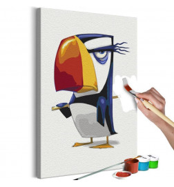 DIY canvas painting - Grumpy Penguin