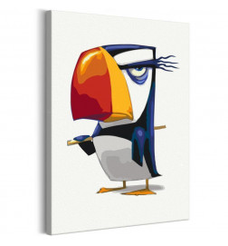 DIY canvas painting - Grumpy Penguin