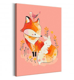 Cuadro para colorear - Fox and Rabbit