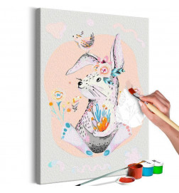 DIY panel met een konijnen cm. 40x60