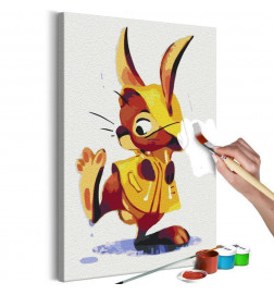 DIY canvas painting - Bunny in the Rain