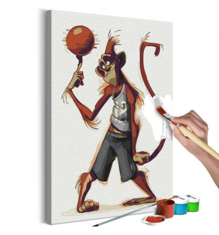 „Pasidaryk pats“ tapyba su beždžione, žaidžiančia kamuoliu cm. 40x60