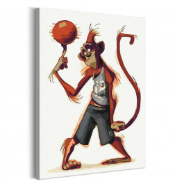 DIY canvas painting - Monkey Basketball Player