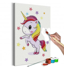 Tableau à peindre par soi-même - Rainbow Unicorn