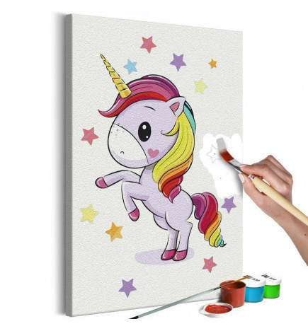 DIY canvas painting - Rainbow Unicorn