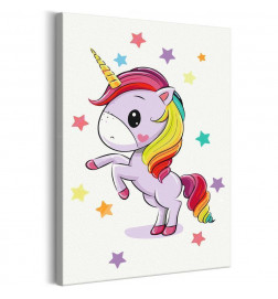 Tableau à peindre par soi-même - Rainbow Unicorn