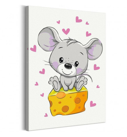 DIY canvas painting - Mouse in Love
