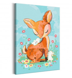 DIY canvas painting - Doe in the Meadow