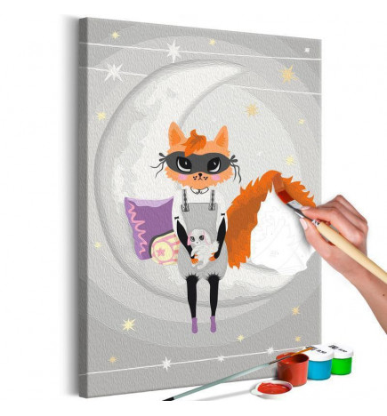 DIY canvas painting - Fox for Goodnight