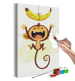 DIY tapyba su beždžione su bananu cm. 40x60