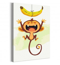 Quadro fai da te. scimmia pazza per la banana cm. 40x60