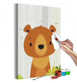 DIY poslikava z rjavim medvedkom cm. 40x60