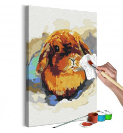 DIY canvas painting - Bunny in the Snow