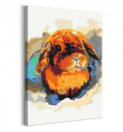 DIY canvas painting - Bunny in the Snow
