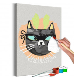 DIY canvas painting - Half Cat, Half Rabbit
