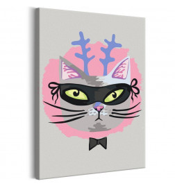 DIY canvas painting - Cat With Horns