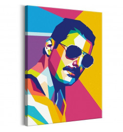 DIY canvas painting - Colourful Freddie