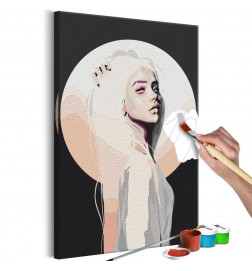 DIY okvir z blondinko in luno cm. 40x60
