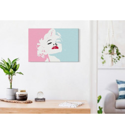 DIY canvas painting - Marilyn in Pink