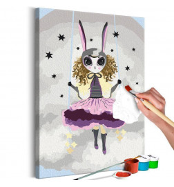 DIY canvas painting - Lady Bunny