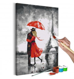 DIY glezna ar skūpstu lietainā Parīzē cm. 40x60