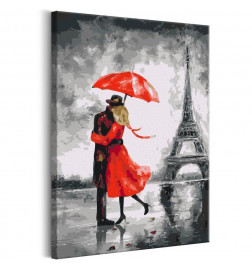 DIY-kuva, jossa on suudelma sateisessa Pariisissa, 40x60