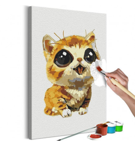 DIY canvas painting - Joyful Cat