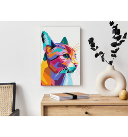 Quadro pintado por você - Geometric Cat