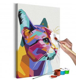 DIY slikanje z barvno mačko cm. 40x60 - Opremite svoj dom