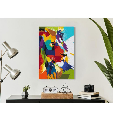 DIY glezna ar daudzkrāsainu lauvu cm. 40x60