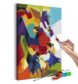 „Pasidaryk pats“ tapyba su įvairiaspalviu liūtu cm. 40x60
