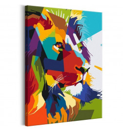 DIY glezna ar daudzkrāsainu lauvu cm. 40x60