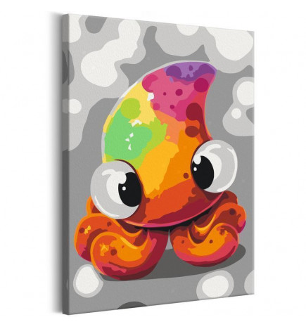 Quadro pintado por você - Funny Octopus