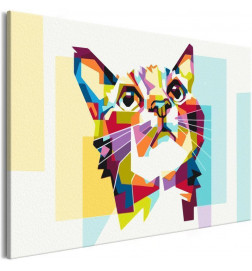 DIY canvas painting - Cat and Figures